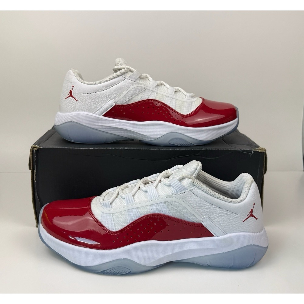 Air Jordan 11 CMFT Low Sneakers Men's Size 10.5 White/Gym Red-Black DN4180-116